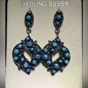 JTV #sterlingsilver #Turquoise earrings Hallmarked & Stamped